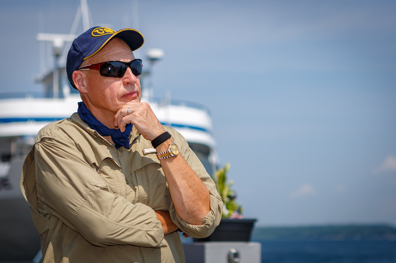 picture of Ted Karamanski on a boat